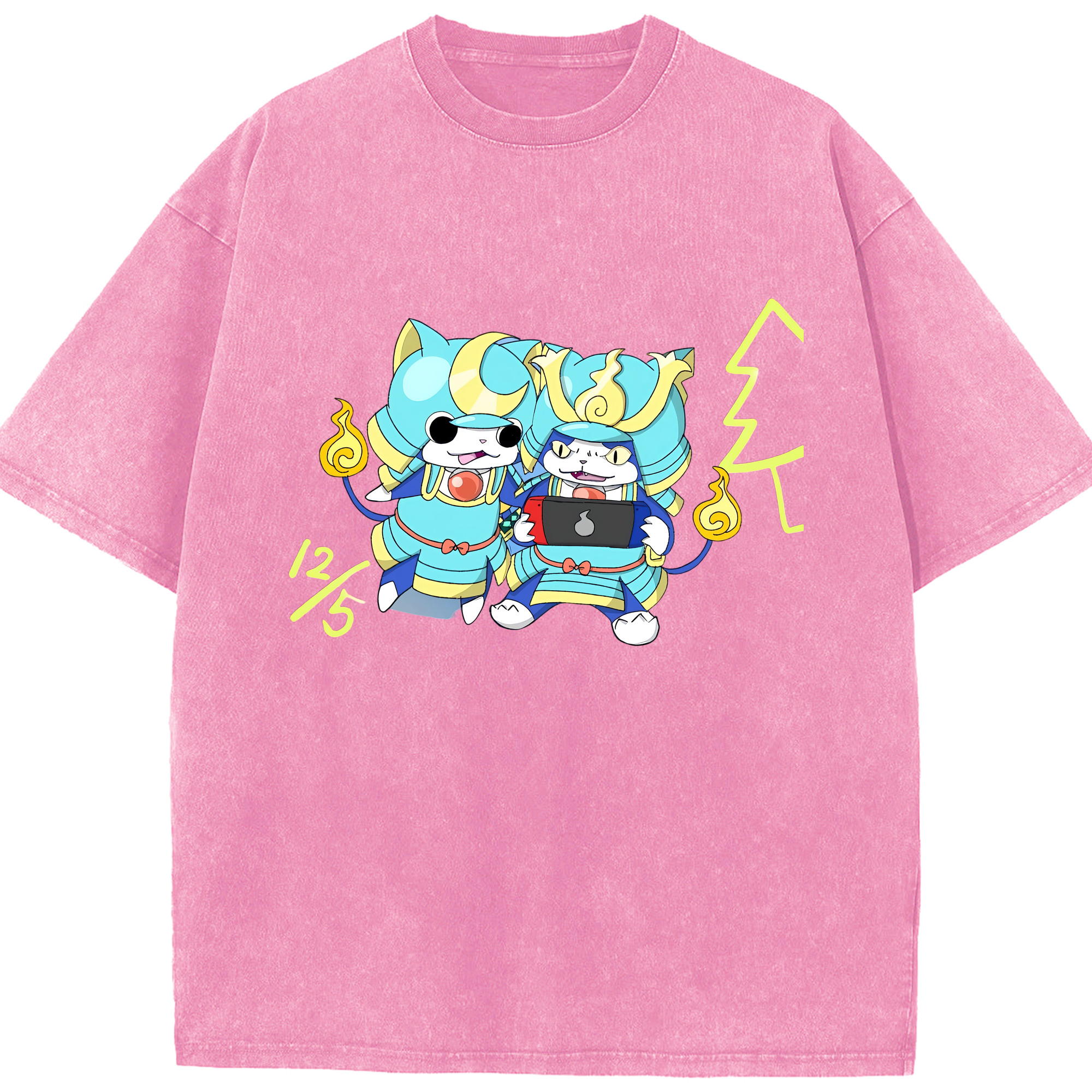 （画像用） 妖怪ウォッチ Yo-kai Watch 綿100% ヴィンテージ風 半袖Tシャツ（フロントプリント）